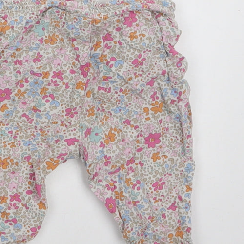 NEXT Baby Multicoloured Floral Viscose Jogger Trousers Size 3-6 Months  Drawstring