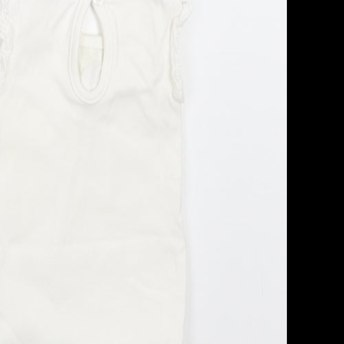 TU Baby White  Cotton Romper One-Piece Size 0-3 Months  Snap