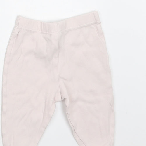 M&S Baby Pink  Cotton Jogger Trousers Size 3-6 Months