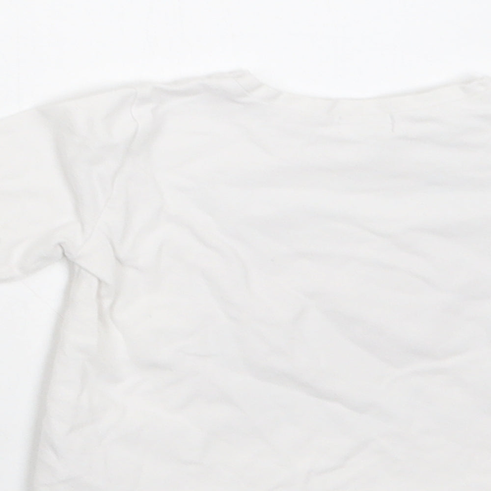 M & Co Baby White  Cotton Basic Blouse Size 9-12 Months Crew Neck  - Heart