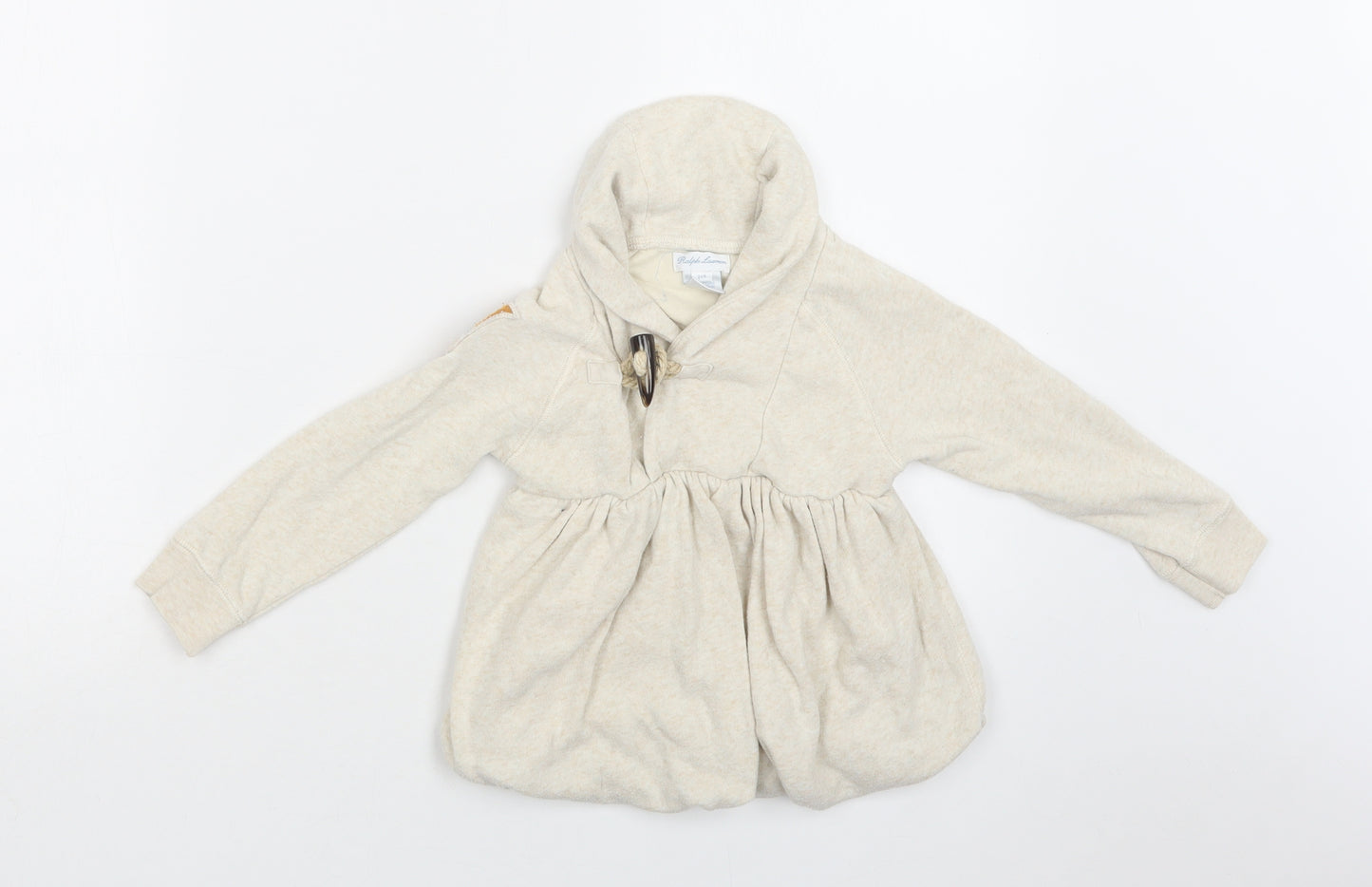 Ralph Lauren Girls Beige  Cotton Fit & Flare  Size 2 Years  Collared Button