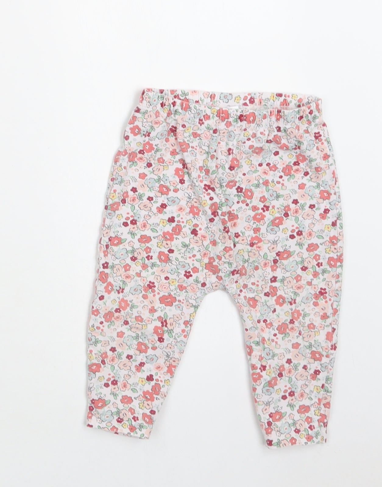 TU Baby Multicoloured Floral Cotton Jogger Leggings Size 9-12 Months