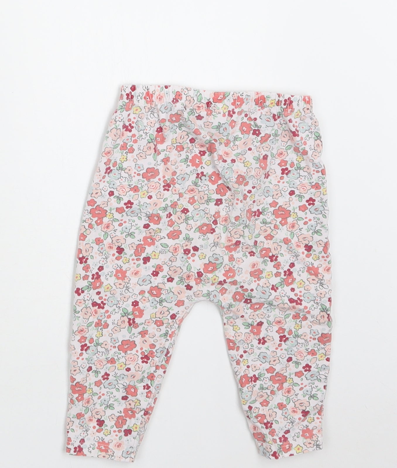 TU Baby Multicoloured Floral Cotton Jogger Leggings Size 9-12 Months