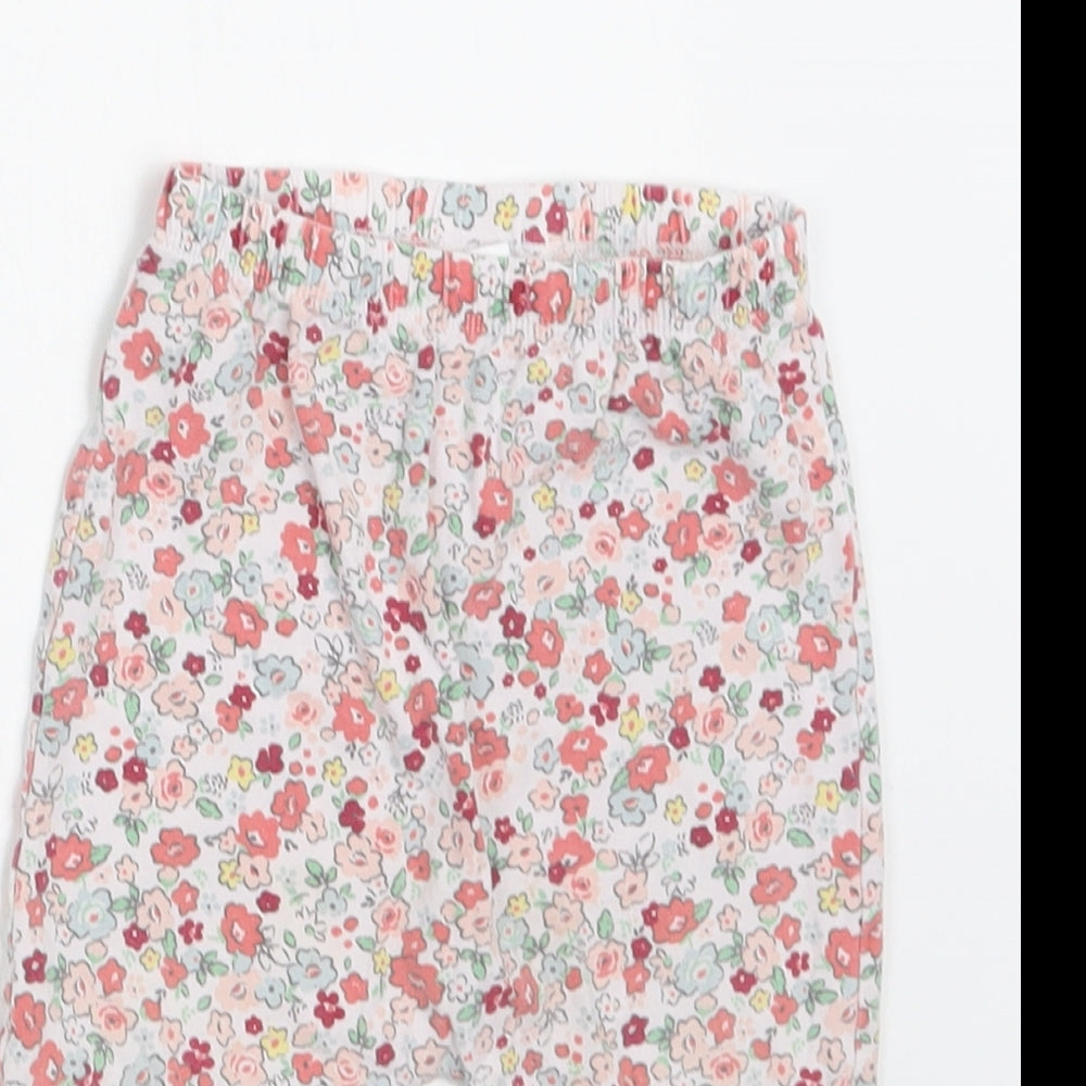 TU Baby Multicoloured Floral Cotton Jogger Leggings Size 9-12 Months