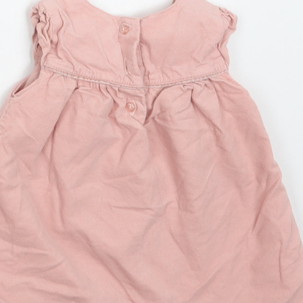 Primark Baby Pink  Cotton A-Line  Size 9-12 Months  Round Neck Button