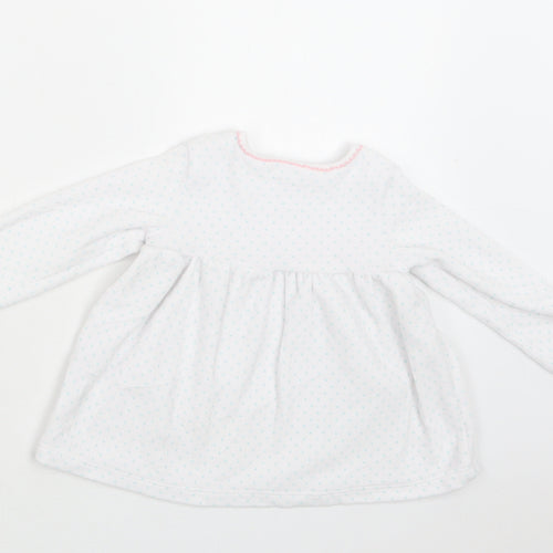 m & cO Baby White Polka Dot Cotton Fit & Flare  Size 9-12 Months  Crew Neck Snap