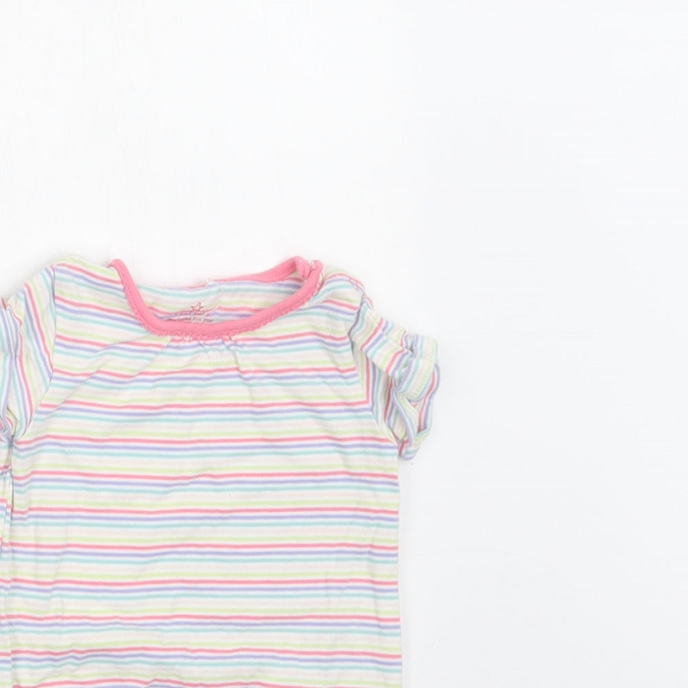 NEXT Baby Multicoloured Striped Cotton Romper One-Piece Size 9-12 Months  Snap