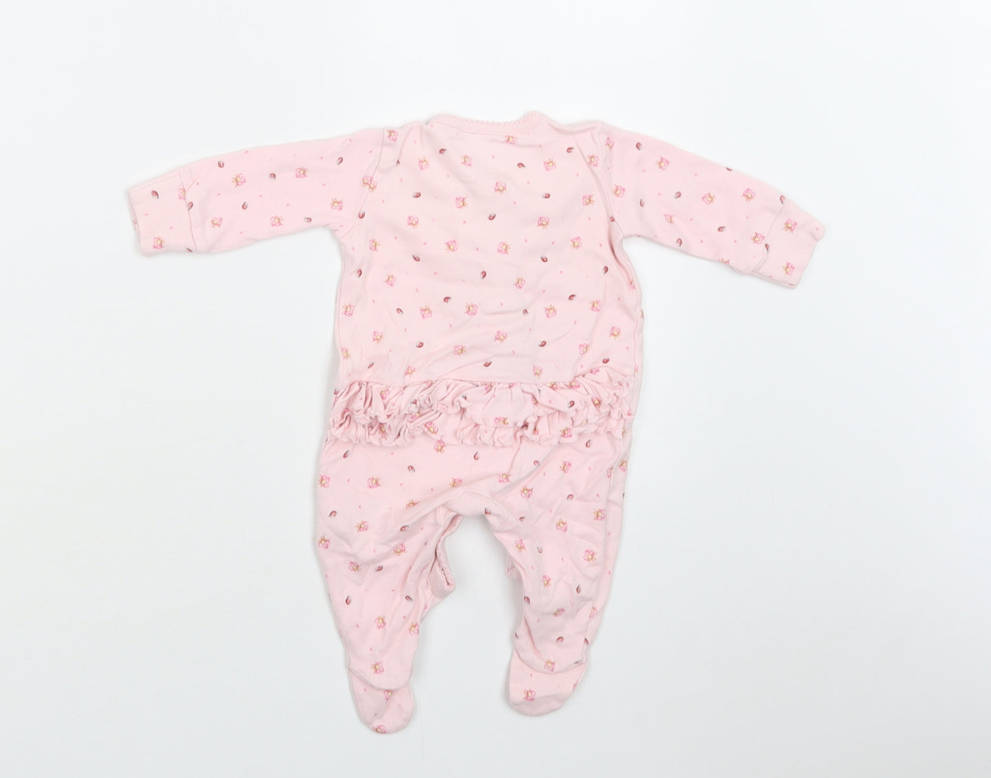 NEXT Baby Pink Floral Cotton Babygrow One-Piece Size 0-3 Months  Snap