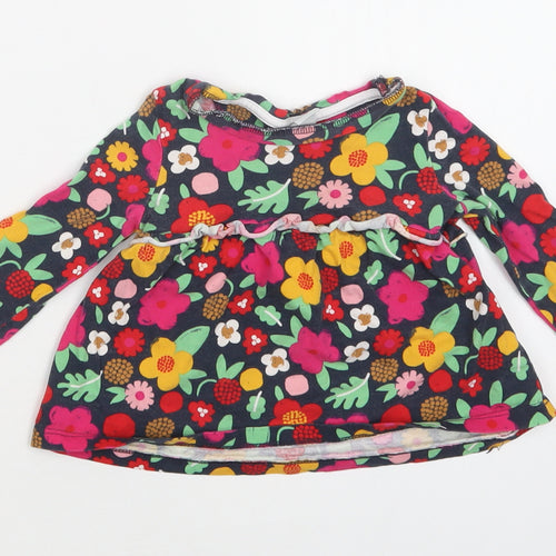 TU Baby Multicoloured Floral Cotton Basic Blouse Size 9-12 Months Crew Neck