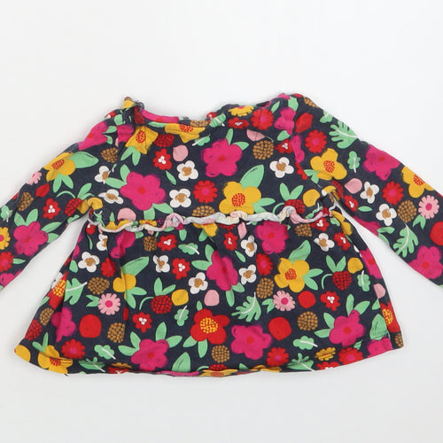 TU Baby Multicoloured Floral Cotton Basic Blouse Size 9-12 Months Crew Neck