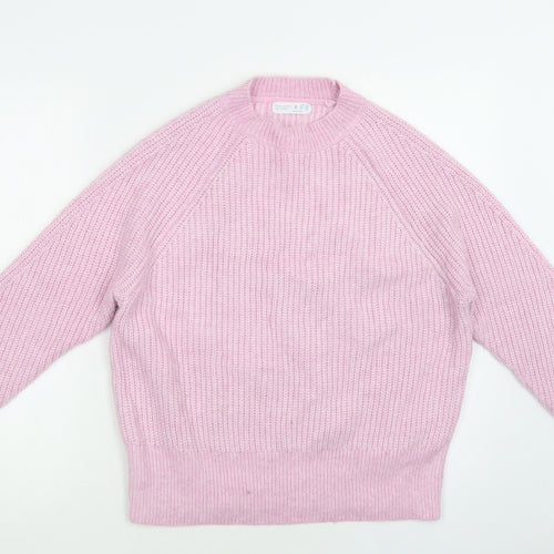 Primark Womens Purple Mock Neck  Acrylic Pullover Jumper Size S