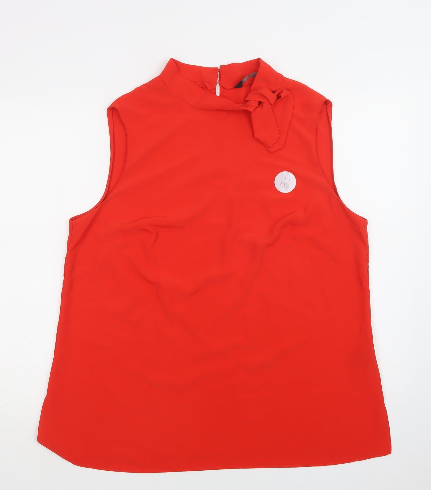 F&F Womens Red  Polyester Basic Blouse Size 20 High Neck