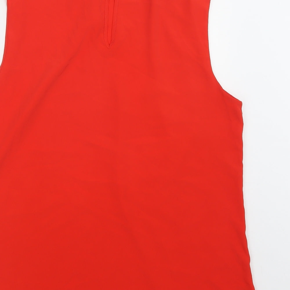 F&F Womens Red  Polyester Basic Blouse Size 20 High Neck