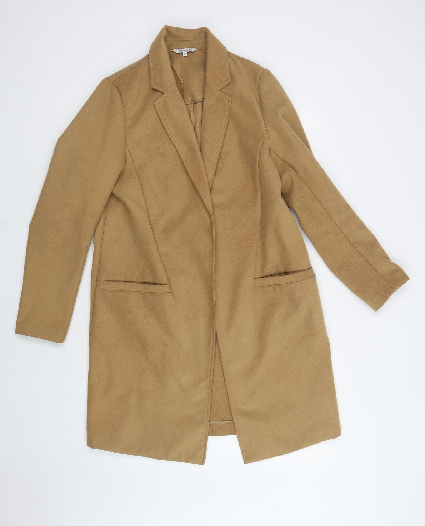 Peacocs Womens Beige   Overcoat Coat Size 10  Button
