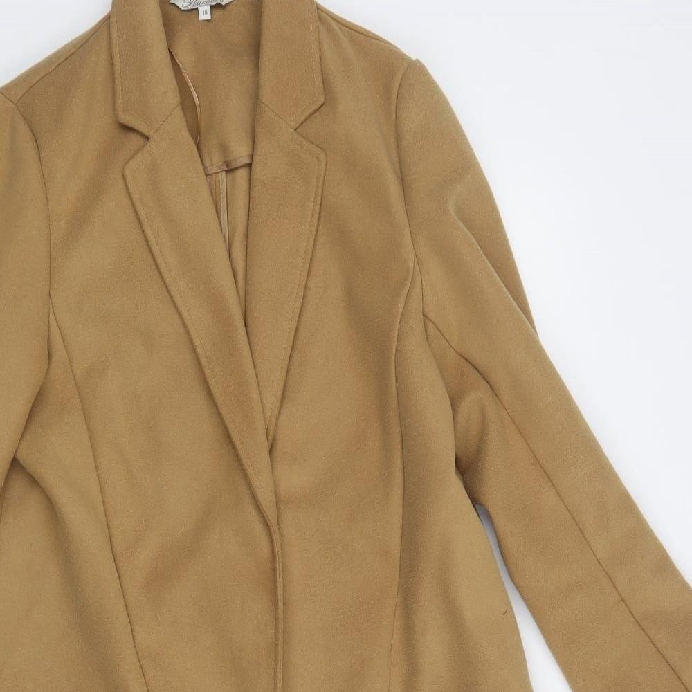 Peacocs Womens Beige   Overcoat Coat Size 10  Button