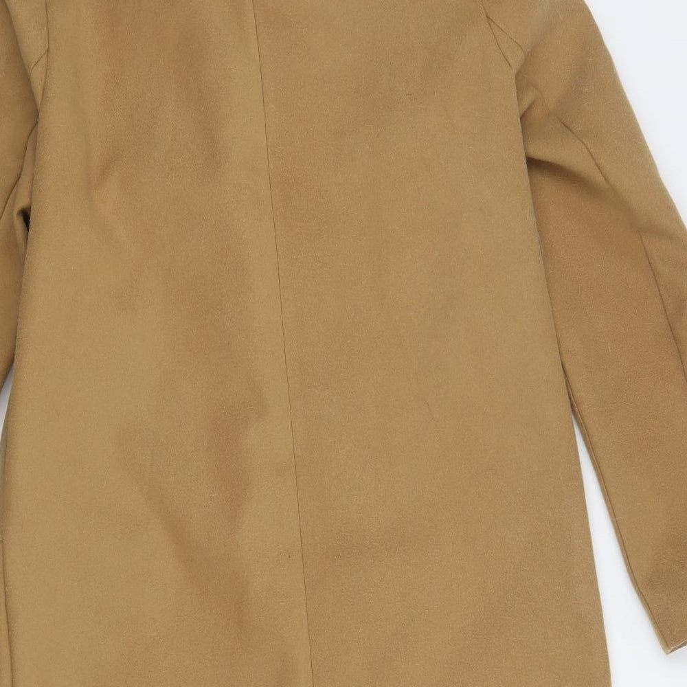 Peacocs Womens Beige   Overcoat Coat Size 10  Button