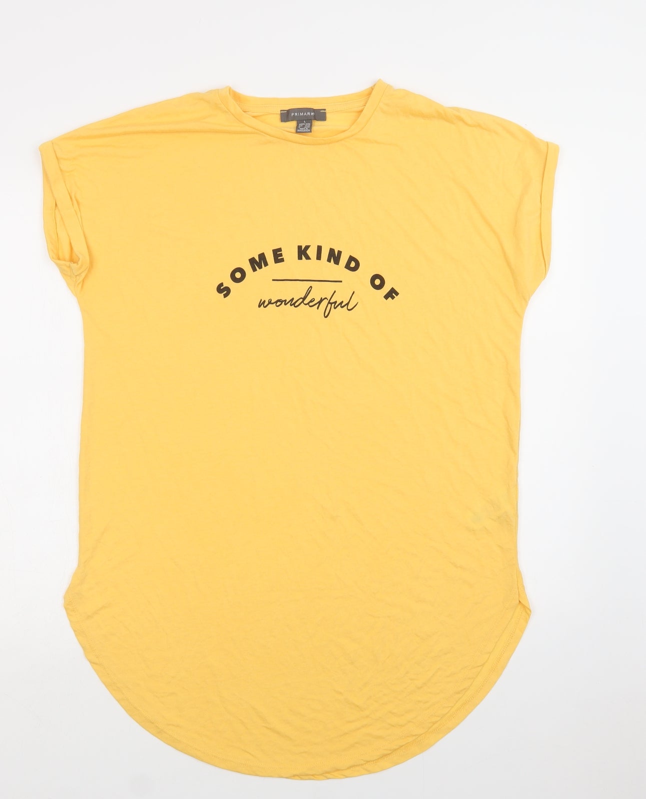 Primark Womens Yellow  Polyester Tunic Blouse Size L Crew Neck - Wonderful