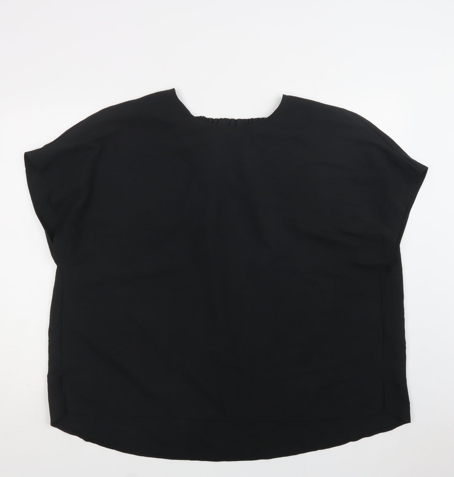 Primark Womens Black  Polyester Basic Blouse Size 18 Round Neck