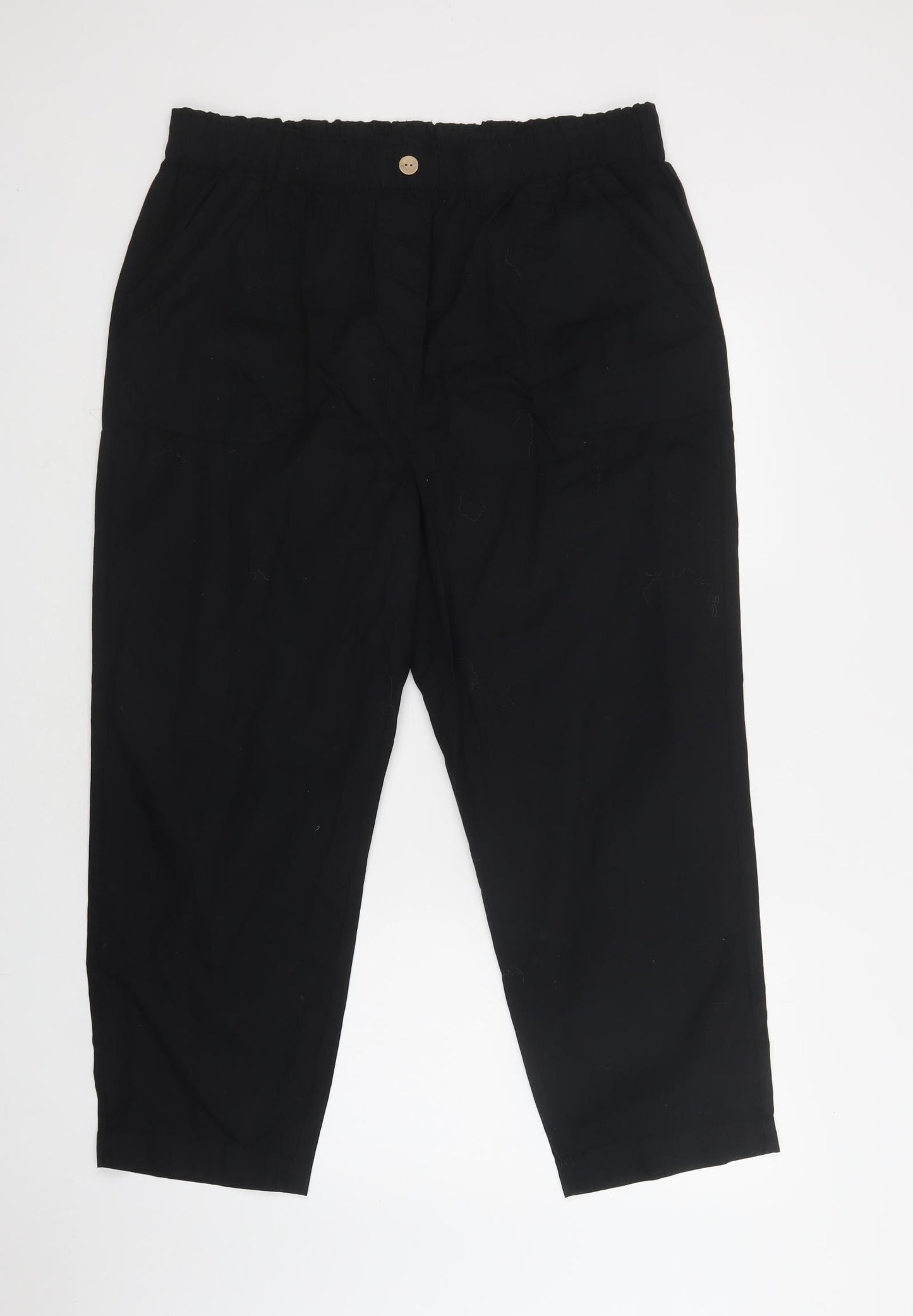 George Womens Black  Cotton Trousers  Size 18 L27 in Regular Button