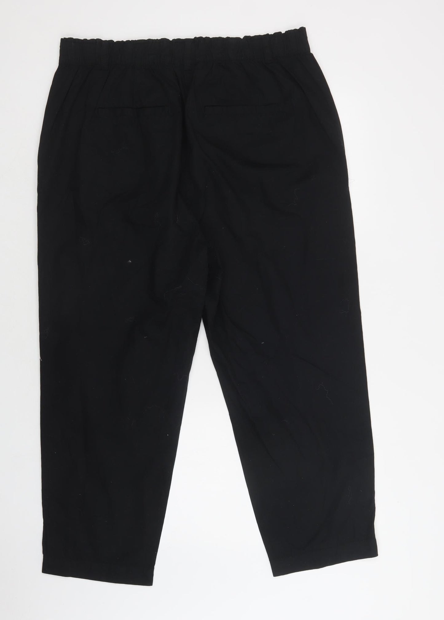 George Womens Black  Cotton Trousers  Size 18 L27 in Regular Button