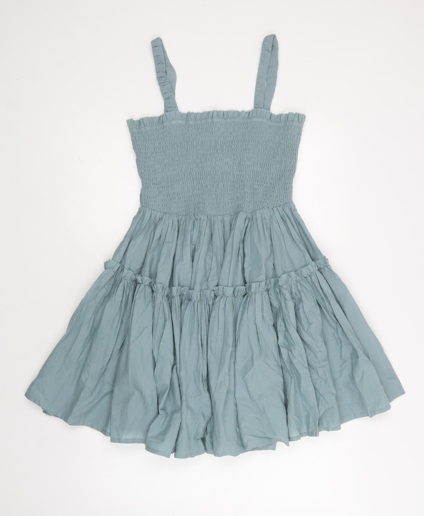 ASOS Womens Green  Cotton Fit & Flare  Size 10  Square Neck