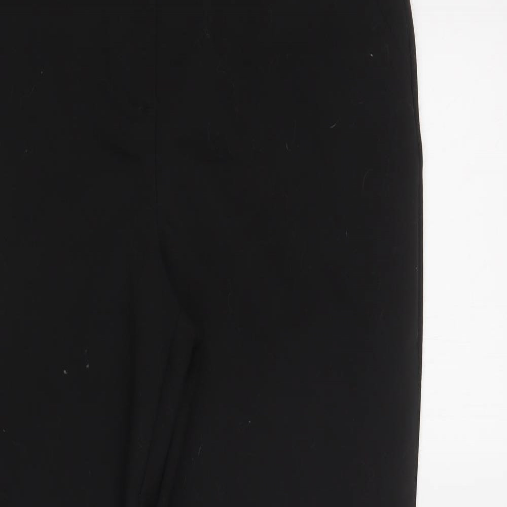 Papaya Womens Black  Polyester Dress Pants Trousers Size 12 L27 in Regular Hook & Loop