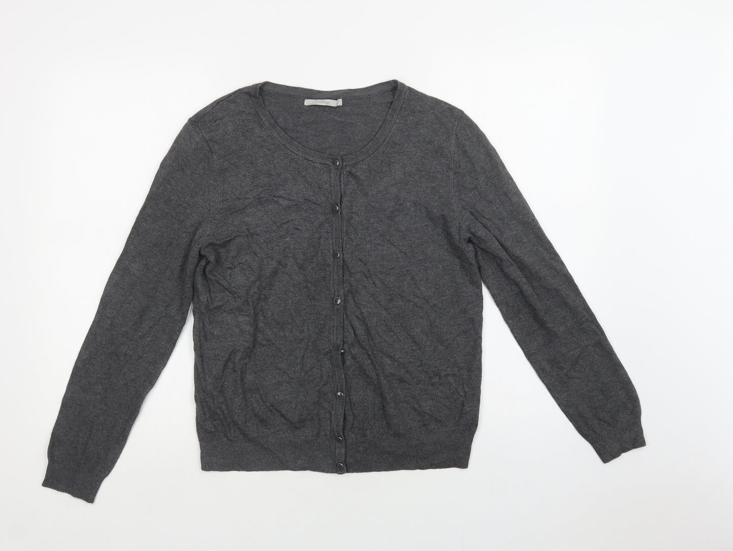 George Womens Grey Crew Neck  Viscose Cardigan Jumper Size 12