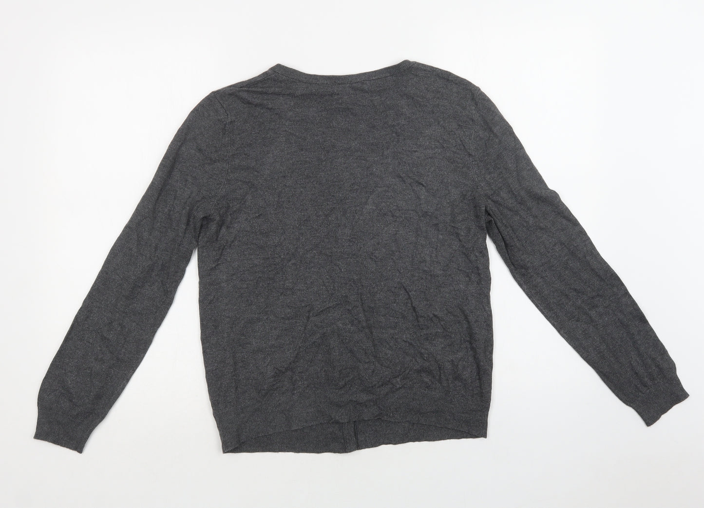 George Womens Grey Crew Neck  Viscose Cardigan Jumper Size 12