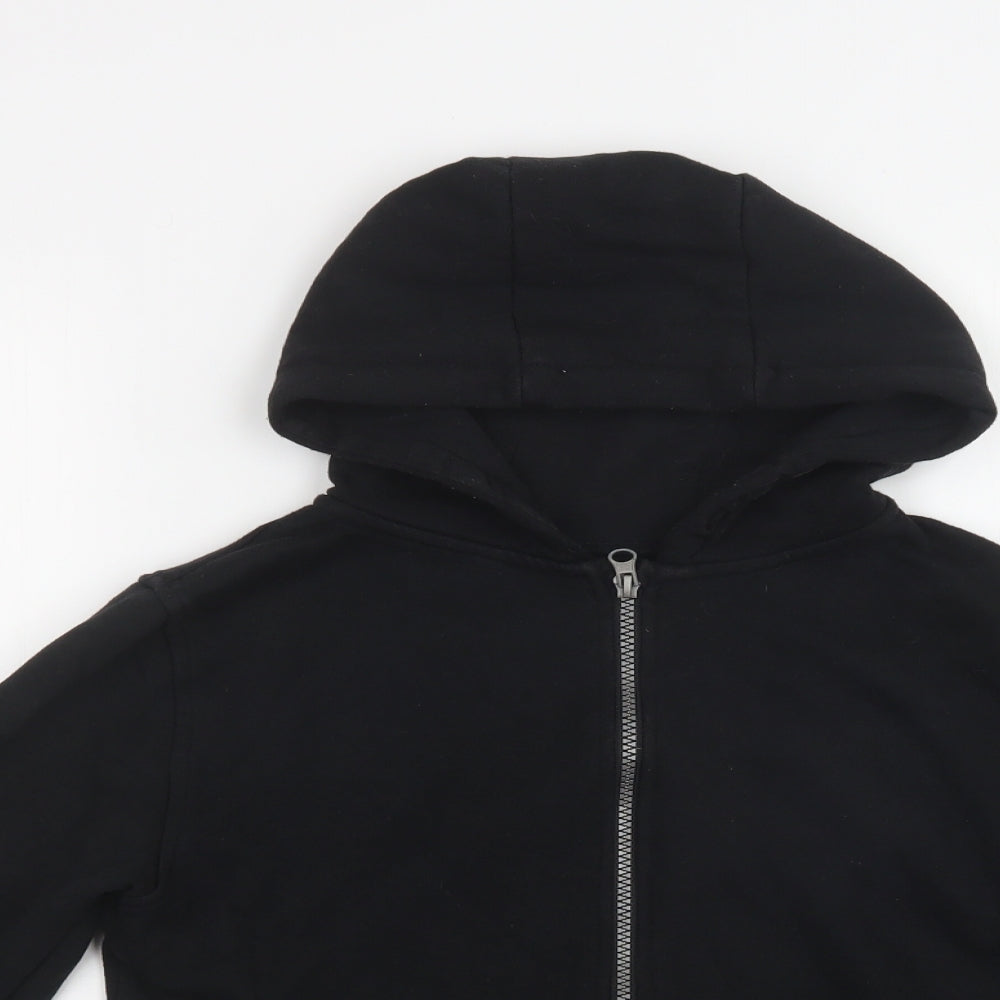 Primark Boys Black  Cotton Full Zip Hoodie Size 11-12 Years  Zip