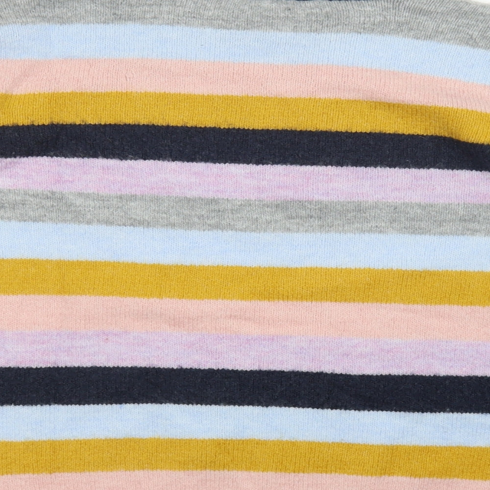 Bonmarché Womens Multicoloured Crew Neck Striped Acrylic Pullover Jumper Size 14