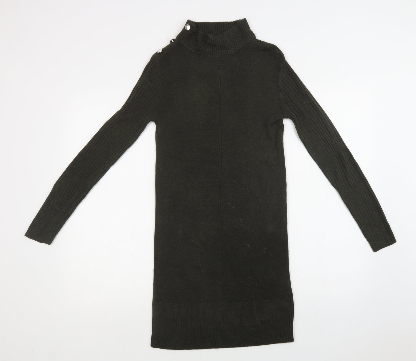 Select Womens Green  Acrylic Jumper Dress  Size S  Mock Neck