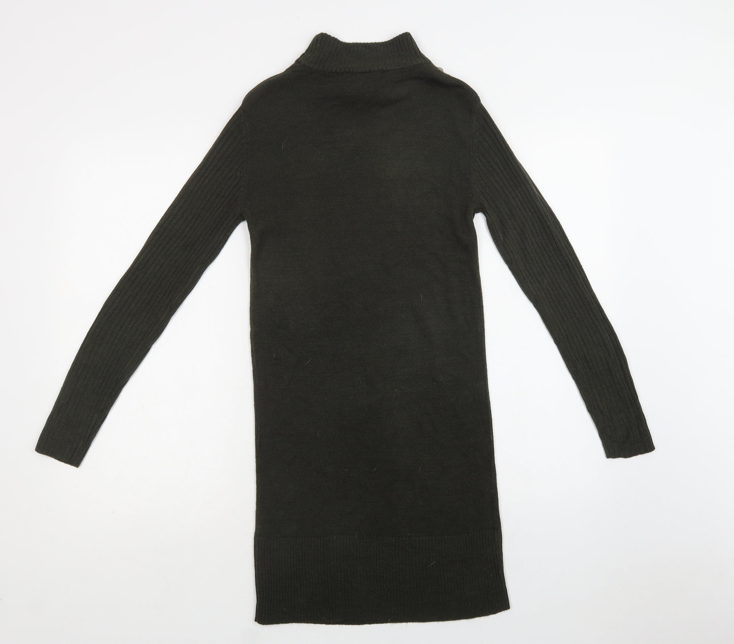 Select Womens Green  Acrylic Jumper Dress  Size S  Mock Neck