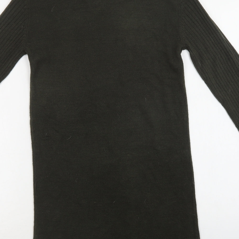 Select Womens Green  Acrylic Jumper Dress  Size S  Mock Neck