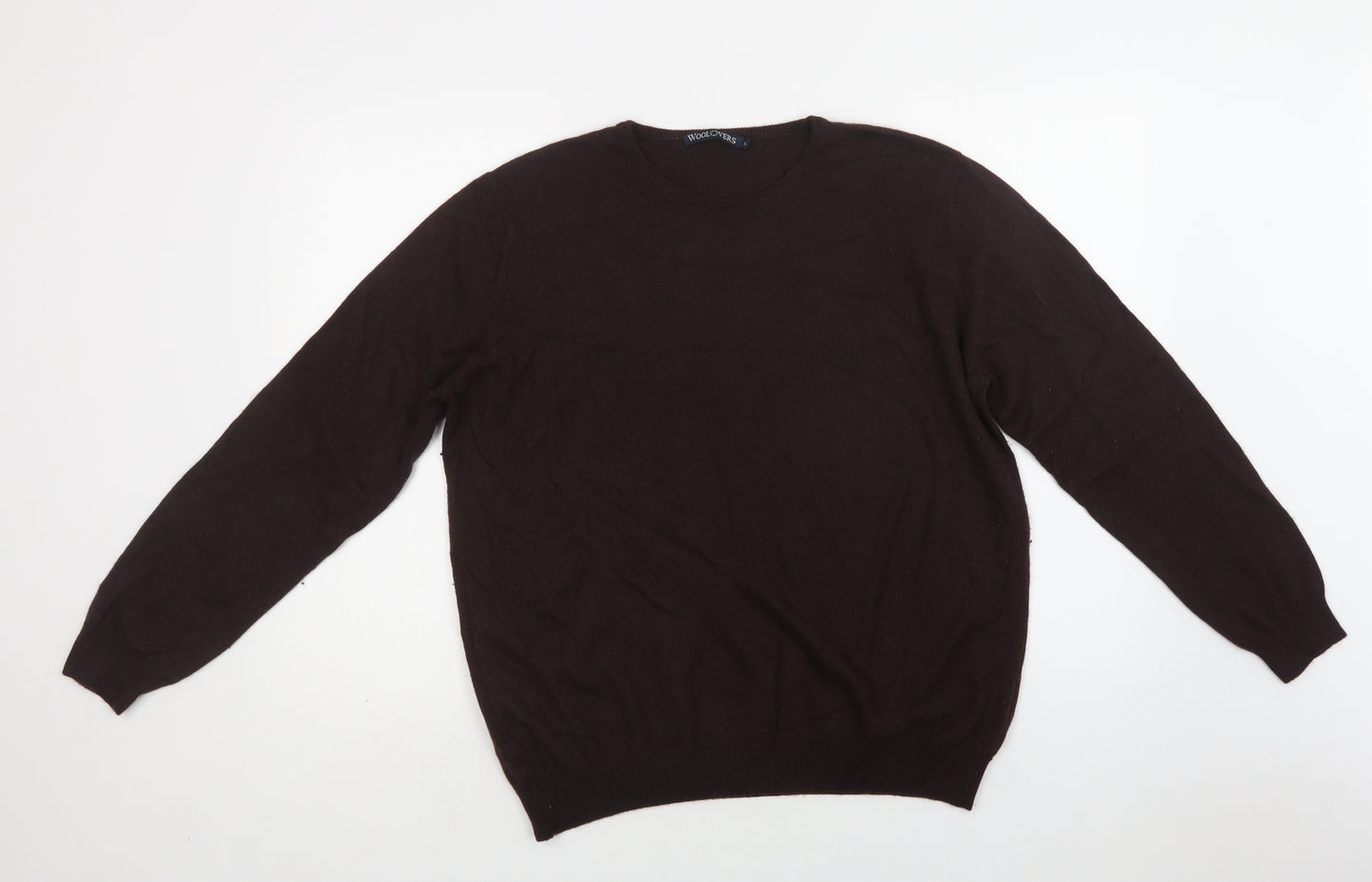 Woolovers Womens Brown Crew Neck  Wool Pullover Jumper Size XL
