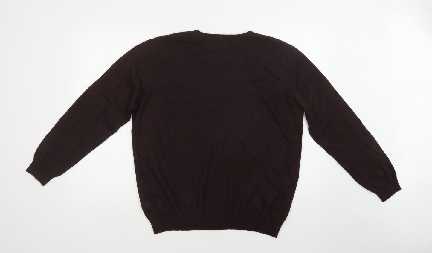 Woolovers Womens Brown Crew Neck  Wool Pullover Jumper Size XL