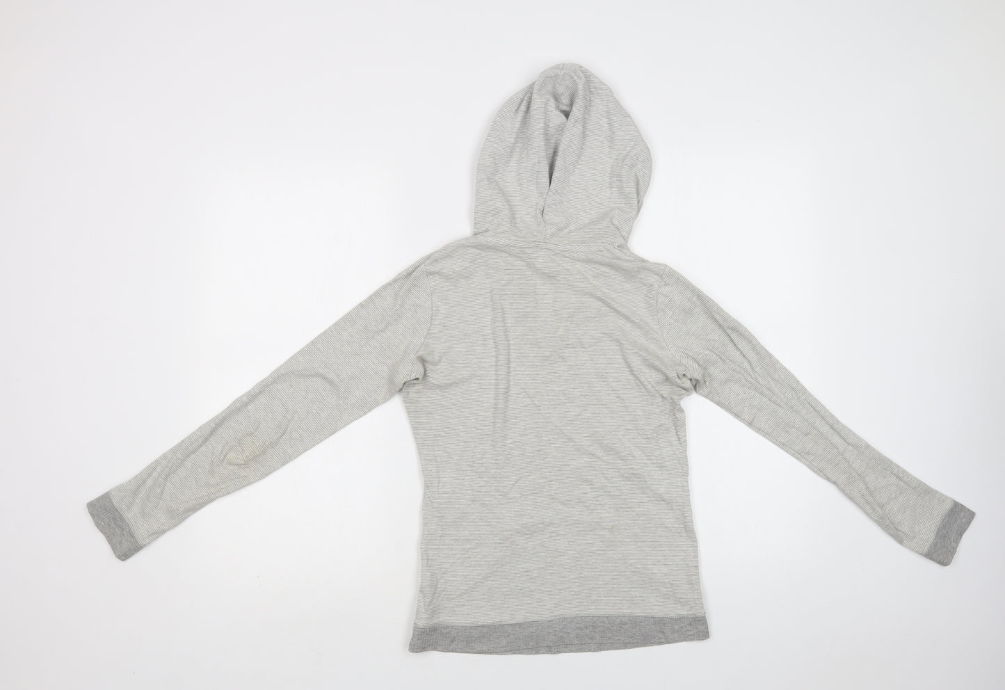 Dorothy Perkins Womens Grey Striped Cotton Pullover Hoodie Size 8