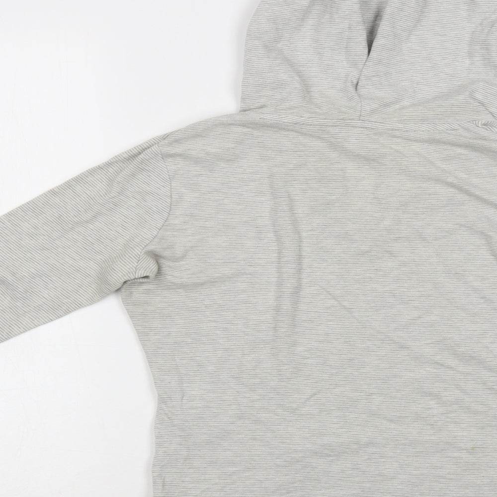 Dorothy Perkins Womens Grey Striped Cotton Pullover Hoodie Size 8