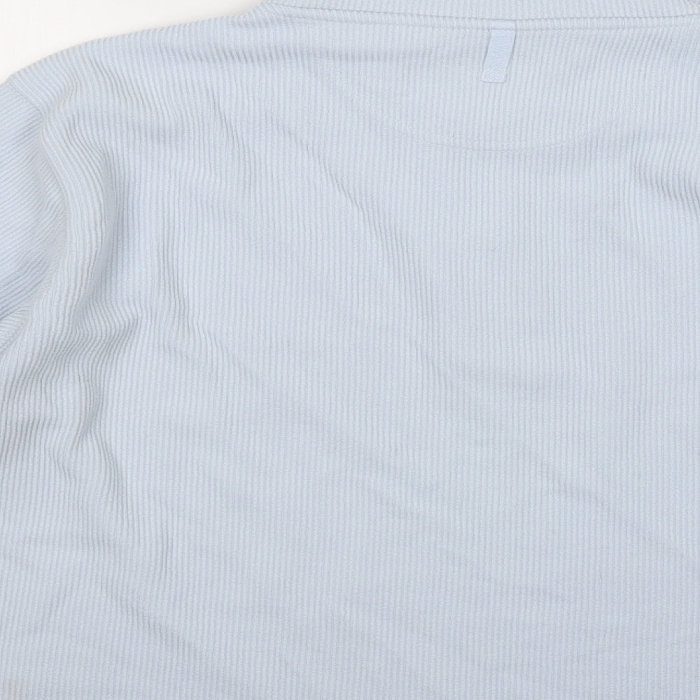 Quba Sails Womens Blue  Cotton Henley Sweatshirt Size L  Zip