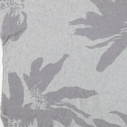 Viz a Viz Womens Grey Crew Neck Floral Viscose Tunic Jumper Size 14