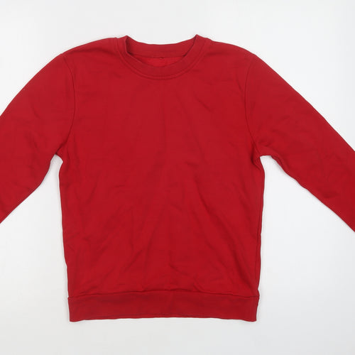 George Boys Red  Cotton Pullover Sweatshirt Size 9-10 Years   - School Wear