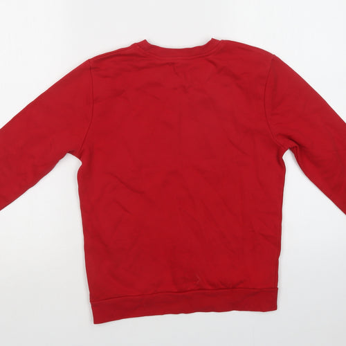 George Boys Red  Cotton Pullover Sweatshirt Size 9-10 Years   - School Wear
