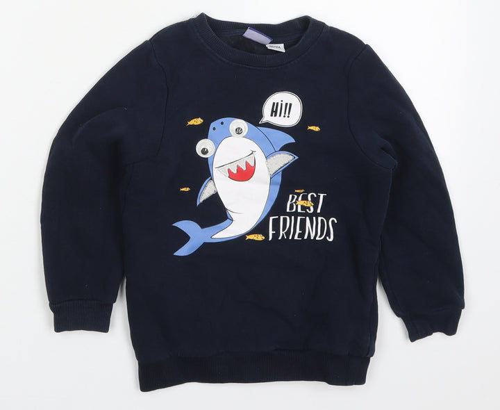 Lupilu Boys Blue Cotton Pullover Sweatshirt Size 3-4 Years Pullover - Shark Best Friends
