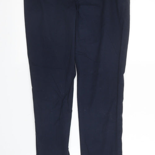 Dorothy Perkins Womens Blue  Cotton Chino Trousers Size 6 L30 in Regular Zip