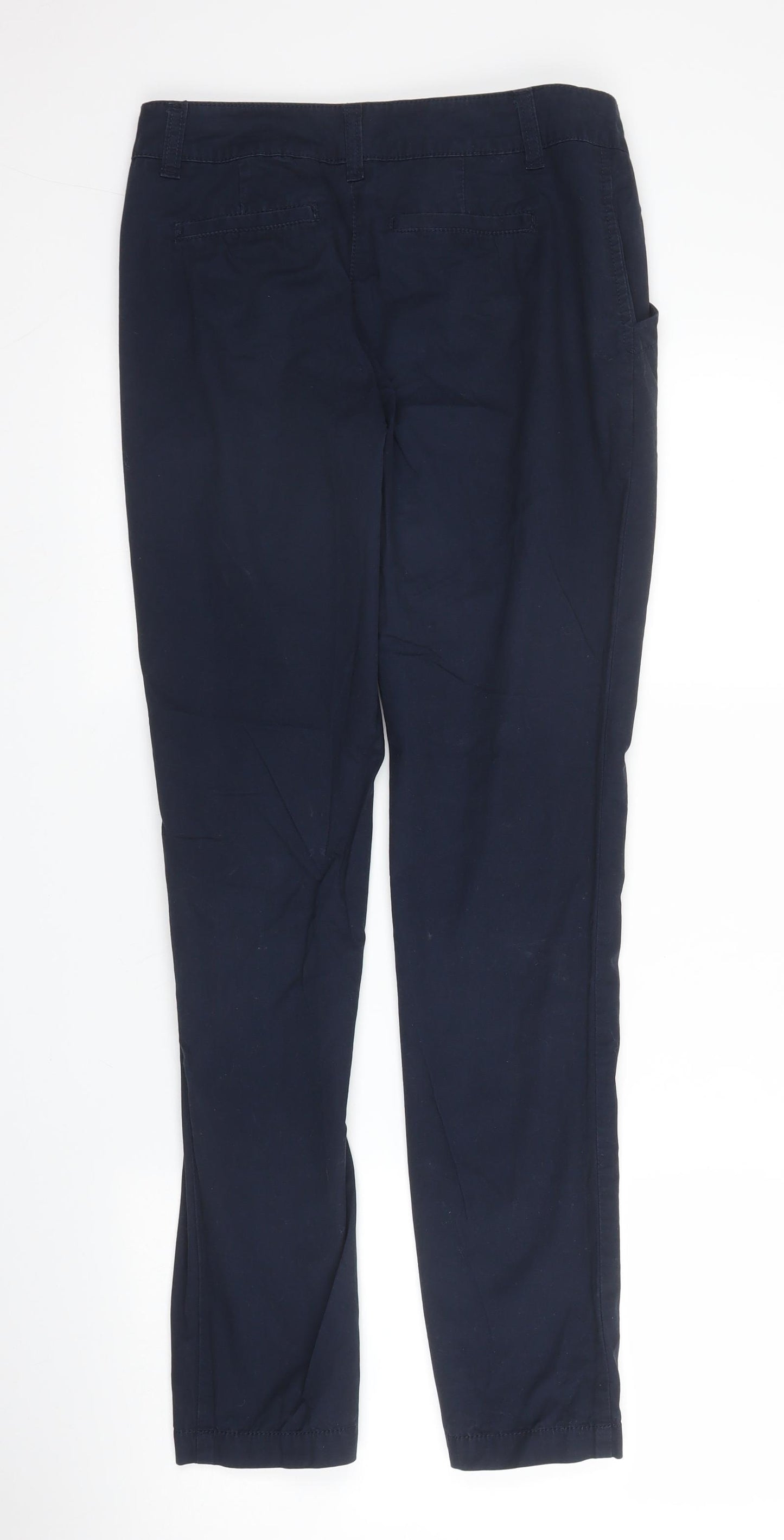 Dorothy Perkins Womens Blue  Cotton Chino Trousers Size 6 L30 in Regular Zip