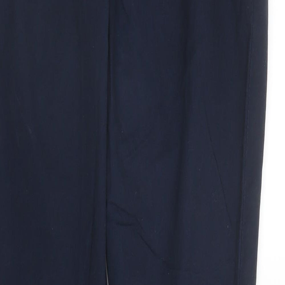 Dorothy Perkins Womens Blue  Cotton Chino Trousers Size 6 L30 in Regular Zip