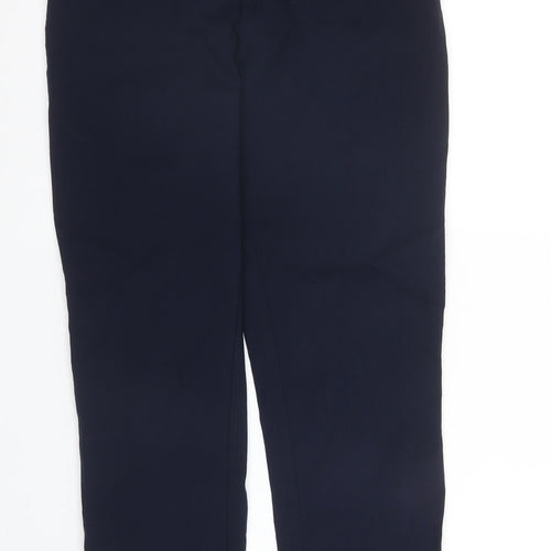 YAS Womens Blue  Viscose Pedal Pusher Trousers Size S L24 in Regular Zip
