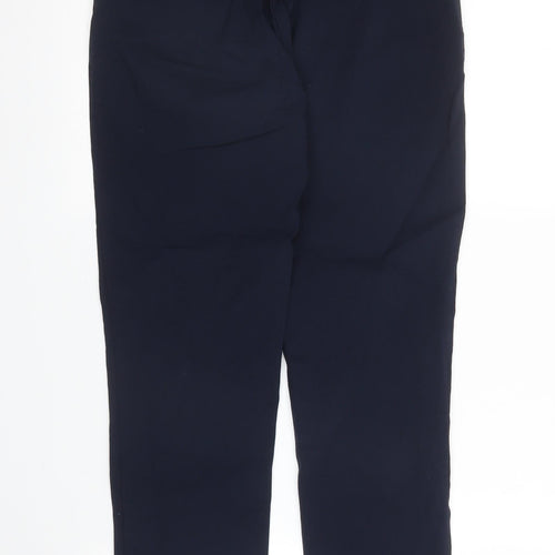 YAS Womens Blue  Viscose Pedal Pusher Trousers Size S L24 in Regular Zip