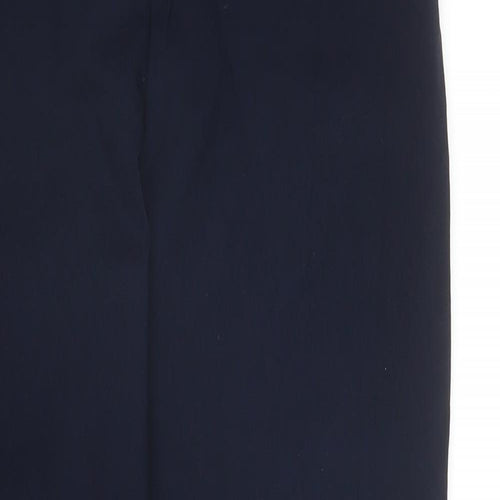 YAS Womens Blue  Viscose Pedal Pusher Trousers Size S L24 in Regular Zip