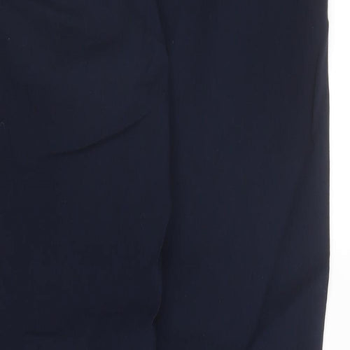 YAS Womens Blue  Viscose Pedal Pusher Trousers Size S L24 in Regular Zip