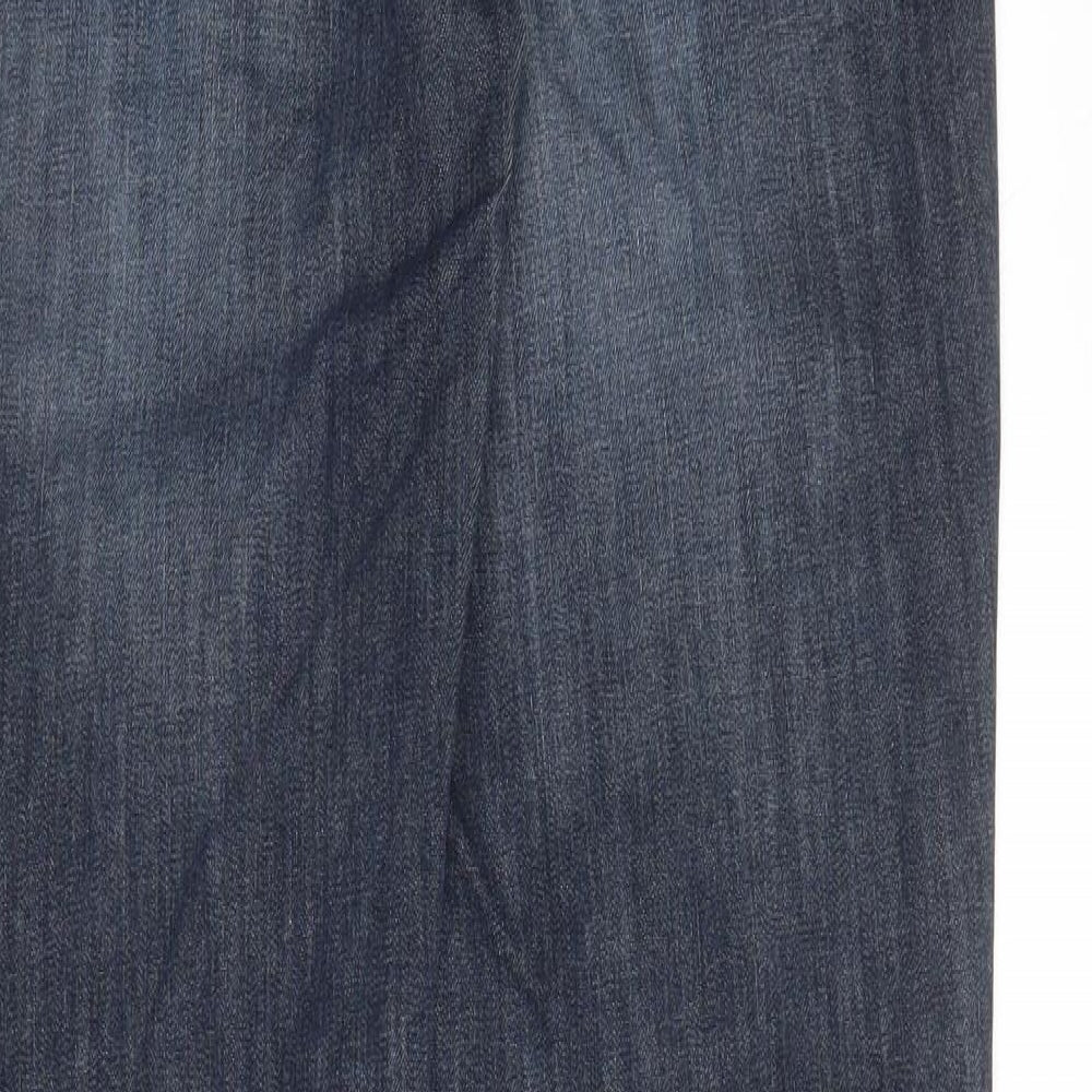 NEXT Womens Blue  Cotton Bootcut Jeans Size 12 L32 in Regular Zip
